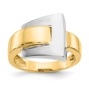14k Two-tone Polished Buckle Ring - K1-1250B9FD-8382