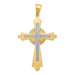 14k Two-Tone Polished Cross Pendant - K5-B5AB4198-5259