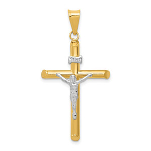 14k Two-Tone Polished Jesus Crucifix Pendant - K6-0B2FC801-3226