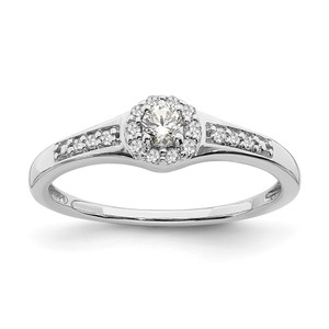 10k White Gold 1/5 carat Lab Grown Diamond VS/SI+ G+ Complete Cluster Engagement Ring