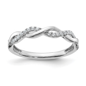 10k White Gold 1/8 carat Lab Grown Diamond VS/SI+ G+ Complete Twist Wedding Band