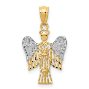 14k w/Rhodium Angel Pendant - RE-95EAC00A-8764