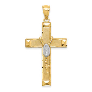 14K w/Rhodium Cross w/Rosary Pendant - C4-BA97EB27-5657