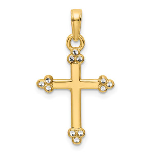 14K w/Rhodium D/C Cross Pendant - K9-9FF4A872-3056