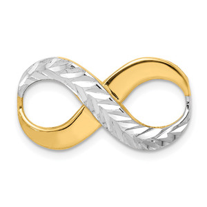14K w/Rhodium D/C Infinity Fits 4mm Fancy Omega Slide
