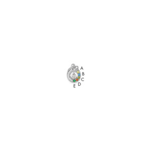 14k WG 5 Birthstone and Dia Mother/Child Chain Slide Semi-mount