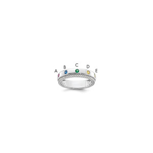14k WG 5 Birthstone and Diamond Mother's Ring Semi-mount