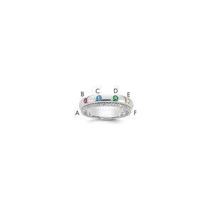 14k WG 6 Birthstone and Diamond Mother's Ring Semi-mount