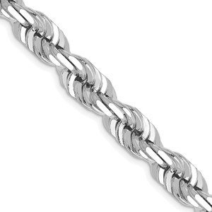 14k WG 7mm  D/C Rope with Fancy Lobster Clasp Chain - 05-0A506A02-6498