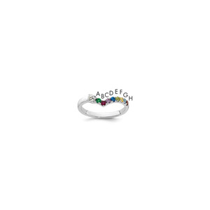 14k WG 8 Birthstone with Diamond with Mother's Ring Semi-mount