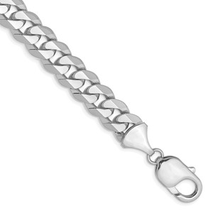 14k WG 9.5mm Flat Beveled Curb Chain - WF-8EE93CE1-3914