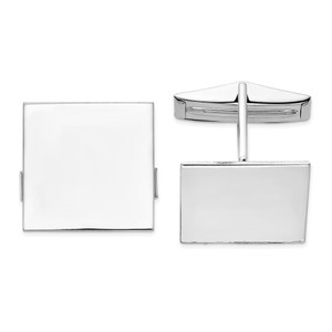 14K WG Men's Square Cuff Links