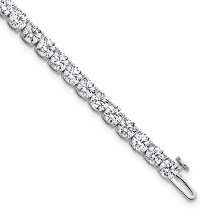 14k White Gold  10 carat Lab Grown Diamond VS/SI+ G+ Complete Tennis Bracelet
