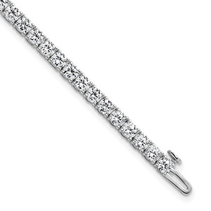 14k White Gold  7 carat Lab Grown Diamond VS+ F+ Complete Tennis Bracelet