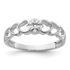 14k White Gold .02ct. Diamond Heart Ring Mounting - Y4-4D5559F9-9512