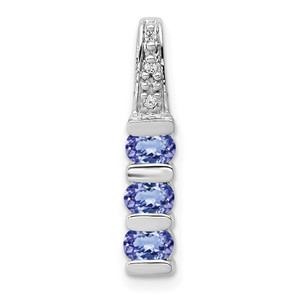 14k White Gold .60 Tanzanite and Diamond Chain Slide