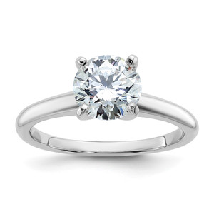 14k White Gold 1 1/2 carat Certified Lab Grown Diamond VS+ F+ Round Complete Solitaire Engagement Ring