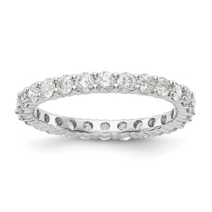 14k White Gold 1 1/2 carat Lab Grown Diamond VS/SI+ G+ Size 4 Shared Prong Eternity Band - ET-710E6563-5191