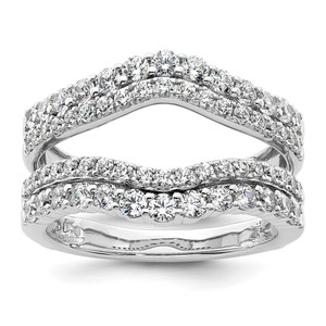 14k White Gold 1 1/4 carat Lab Grown Diamond VS/SI+ G+ Complete Double Row Ring Guard - RM-21C588A5-8398