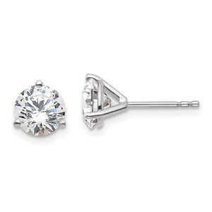 14k White Gold 1 3/4 ctw Lab Grown Diamond VS+ F+ Round 3 Prong Heavy Wt. Stud Earrings