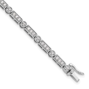 14k White Gold 1 3/8 carat Lab Grown Diamond VS/SI+ G+ 7 inch Bracelet