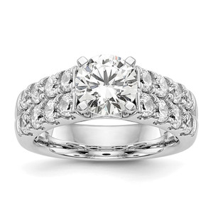 14k White Gold 1 3/8 carat Lab Grown Diamond VS/SI+ G+ Semi-Mount Peg Set Engagement Ring