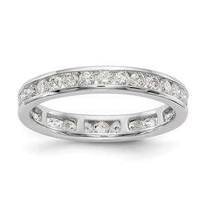 14k White Gold 1 carat Lab Grown Diamond VS/SI+ G+ Complete Channel Set Size 6 Eternity Band