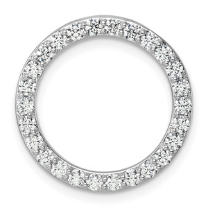 14k White Gold 1 carat Lab Grown Diamond VS/SI+ G+ Complete Circle Chain Slide Pendant - PM-E8B723E9-5433