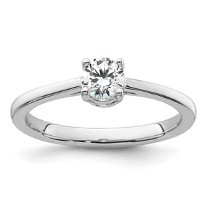 14k White Gold 1 carat Lab Grown Diamond VS/SI+ G+ Complete Engagement Ring