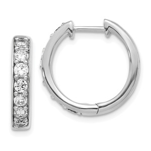 14k White Gold 1 carat Lab Grown Diamond VS/SI+ G+ Complete Hinged Hoop Earrings - EM-2983BCB4-4007