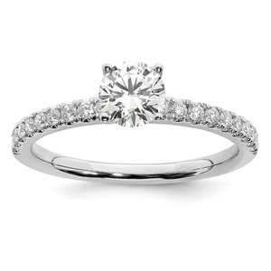 14k White Gold 1 carat Lab Grown Diamond VS/SI+ G+ Complete Round Size 9 Engagement Ring