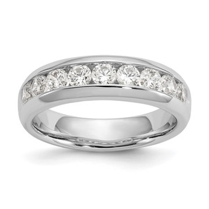 14k White Gold 1 carat Lab Grown Diamond VS/SI+ G+ Nine Stone Complete Fashion band - RM-022ABE51-7600
