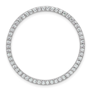 14k White Gold 1 carat Lab Grown Diamond VS+ F+ Complete Circle Chain Slide Pendant - PM-DEF6103C-8800