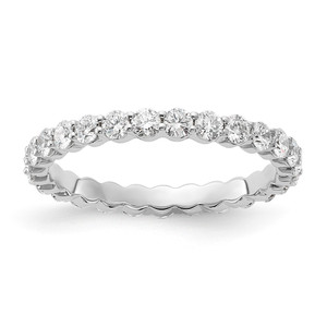 14k White Gold 1 carat Lab Grown Diamond VS+ F+ Round Complete Channel Set Size 6.5 Eternity Band