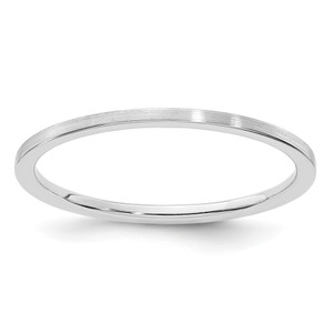 14K White Gold 1.2mm Flat Satin Stackable Band Size 4