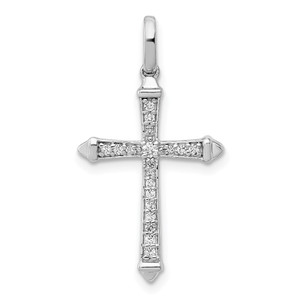 14k White Gold 1/10ct. Diamond Cross Pendant - PM-9EF48C90-2293