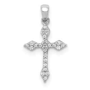 14k White Gold 1/15ct. Diamond Cross Pendant - PM-C2EEADE7-6351