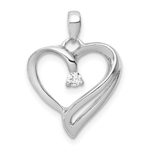 14k White Gold 1/15ct. Diamond Heart Pendant - PM-FA12F0E3-3467