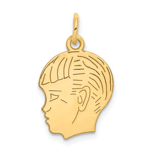 14k .011 Depth Engravable Boy Head Charm - XM-74CB4CF2-2706