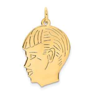 14k .011 Depth Engravable Boy Head Charm - XM-9EE0A4C3-6520