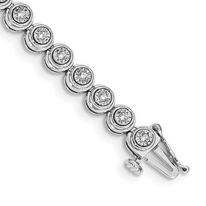 14k White Gold 1/2 carat Lab Grown Diamond VS/SI+ G+ 7 inch Circle Link Bracelet