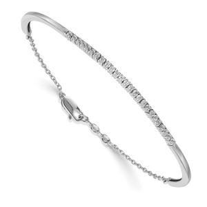 14k White Gold 1/2 carat Lab Grown Diamond VS/SI+ G+ Bangle Bracelet - BM-67D87F96-3248