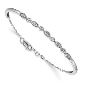14k White Gold 1/2 carat Lab Grown Diamond VS/SI+ G+ Bangle Bracelet - BM-ED863615-7738
