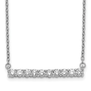 14k White Gold 1/2 carat Lab Grown Diamond VS/SI+ G+ Complete 18 inch Bar Necklace