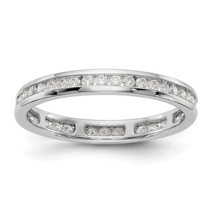14k White Gold 1/2 carat Lab Grown Diamond VS/SI+ G+ Complete Channel Set Size 6 Eternity Band