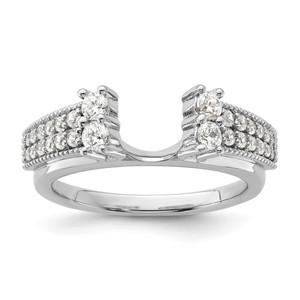 14k White Gold 1/2 carat Lab Grown Diamond VS/SI+ G+ Complete Ring Wrap - RM-08EE4E0C-7444