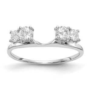 14k White Gold 1/2 carat Lab Grown Diamond VS/SI+ G+ Complete Ring Wrap - RM-DEBDC658-9691