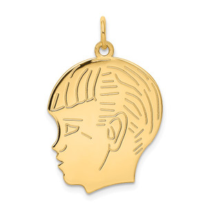 14k .013 Depth Engravable Boy Head Charm - XM-F6B21DE8-5776
