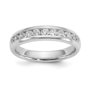 14k White Gold 1/2 carat Lab Grown Diamond VS/SI+ G+ Eleven Stone Complete Channel Set Band