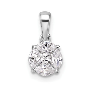 14k White Gold 1/2 carat Lab Grown Diamond VS/SI+ G+ Round and Marquise Pendant